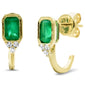 <span style="color:purple">SPECIAL!</span> 1.15ct G SI 14K Yellow Gold Diamond & Emerald Gemstone Earrings