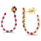 <span style="color:purple">SPECIAL!</span> .83ct G SI 14K Yellow Gold Diamond & Ruby Gemstone Earrings