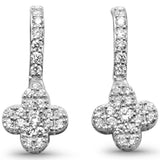 <span style="color:purple">SPECIAL!</span> .22ct G SI 14K White Gold Diamond Flower Drop Earrings