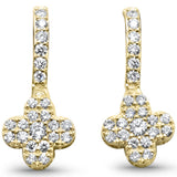 .23ct G SI 14K Yellow Gold Diamond Flower Drop Earrings