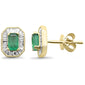 <span style="color:purple">SPECIAL!</span> 1.04ct G SI 14K Yellow Gold Diamond & Emerald Gemstone Earrings