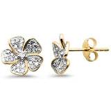 .37ct G SI 14K Yellow Gold Diamond Flower Earrings