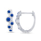 <span style="color:purple">SPECIAL!</span> .60ct G SI 14K White Gold Blue Sapphire Gemstone Hoop Earrings