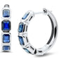 <span style="color:purple">SPECIAL!</span> 2.41ct G SI 14K White Gold Blue Sapphire Gemstone Hoop Earrings