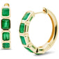 <span style="color:purple">SPECIAL!</span> 1.92ct G SI 14K Yellow Gold Emerald Gemstone Hoop Earrings
