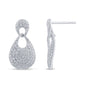 <span style="color:purple">SPECIAL!</span> .91ct G SI 14K White Gold Diamond Art Deco Dome Drop Earrings