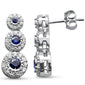 <span style="color:purple">SPECIAL!</span>1.15ct G SI 14K White Gold Diamond & Blue Sapphire Gemstone Drop Earrings