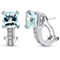 <span style="color:purple">SPECIAL!</span>4.23ct G SI 14K White Gold Diamond & Aquamarine Gemstone Earrings