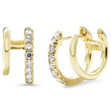 .20ct G SI 14K Yellow Gold Diamond Double Hoop Earrings