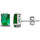 <span style="color:purple">SPECIAL!</span> 1.82ct G SI 14K White Gold Emerald Gemstone Earrings