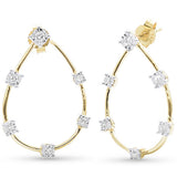.19ct G SI 14K Yellow Gold Modern Diamond Hoop Earrings