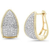 .97ct G SI 14K Yellow Gold Modern Pave Set Diamond Earrings