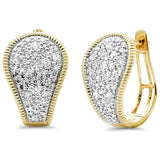 1.00ct G SI 14K Yellow Gold Modern Pave Set Diamond Earrings