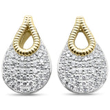 .99ct G SI 14K Yellow Gold Modern Pave Set Diamond Earrings
