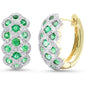 <span style="color:purple">SPECIAL!</span>1.69ct G SI 14K Yellow Gold Diamond & Emerald Gemstone Dome Earrings