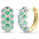 <span style="color:purple">¡ESPECIAL!</span>Pendientes de cúpula de oro amarillo de 14 quilates con diamantes y esmeraldas de 1,69 ct G SI