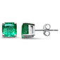 <span style="color:purple">SPECIAL!</span>2.60ct G SI 14K White Gold Princess Cut Emerald Gemstone Stud Earrings