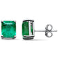 <span style="color:purple">SPECIAL!</span>3.10ct G SI 14K White Gold Emerald Gemstone Stud Earrings