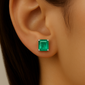 <span style="color:purple">SPECIAL!</span>3.10ct G SI 14K White Gold Emerald Gemstone Stud Earrings