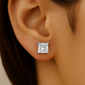 <span style="color:purple">SPECIAL!</span> 2.03ct G SI 14K White Gold Princess Cut Diamond Stud Earrings