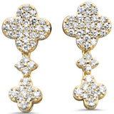 .51ct G SI 14K Yellow Gold Diamond Clover Drop Earrings