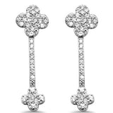 .50ct G SI 14K White Gold Diamond Clover Design Drop Earrings