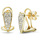 .27ct G SI 14K Yellow Gold Diamond Elongated Heart Shape Earrings