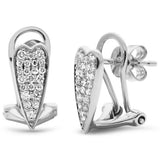 .27ct G SI 14K White Gold Diamond Elongated Heart Shape Earrings