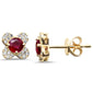 <span style="color:purple">SPECIAL!</span>.78ct G SI 14K Yellow Gold Diamond & Ruby Gemstone Earrings