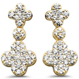 .50ct G SI 14K Yellow Gold Diamond Flower Drop Earrings