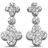 .50ct G SI 14K White Gold Diamond Flower Drop Earrings
