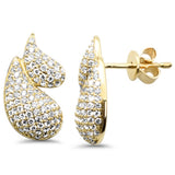 1.02ct G SI 14K Yellow Gold Pave Set Diamond Pear Shaped Earrings