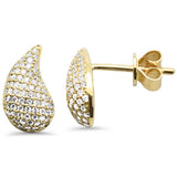 .44ct G SI 14K Yellow Gold Pave Set Diamond Teardrop Style Earrings