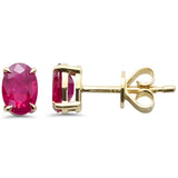1.17ct G SI 14K Yellow Gold Ruby Gemstone Earrings