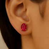 1.17ct G SI 14K Yellow Gold Ruby Gemstone Earrings