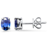 <span style="color:purple">SPECIAL!</span> 1.21ct G SI 14K White Gold Blue Sapphire Gemstone Earrings