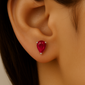 .87ct G SI 14K White Gold Pear Shape Ruby Gemstone Earrings