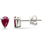 .87ct G SI 14K White Gold Pear Shape Ruby Gemstone Earrings