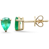 .79ct G SI 14K Yellow Gold Pear Shape Emerald Gemstone Earrings