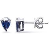 <span style="color:purple">¡ESPECIAL!</span> .99ct G SI Pendientes de Zafiro Azul en Forma de Pera de Oro Blanco de 14K