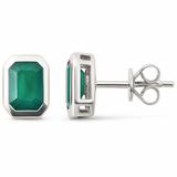 1.20ct G SI 14K White Gold Emerald Gemstone Stud Earrings