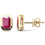 1.47ct G SI 14K Yellow Gold Ruby Gemstone Stud Earrings