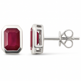 1.64ct G SI 14K White Gold Ruby Gemstone Stud Earrings