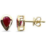 .80ct G SI 14K Yellow Gold Pear Shape Ruby Gemstone Earrings