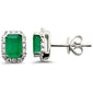 <span style="color:purple">SPECIAL!</span> 1.33ct G SI 14K White Gold Diamond & Emerald Gemstone Earrings