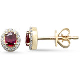 .62ct G SI 14K Yellow Gold Diamond & Ruby Gemstone Earrings