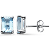 1.61ct G SI 14K White Gold Aquamarine Gemstone Stud Earrings