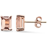 1.60ct G SI 14K Rose Gold Morganite Gemstone Stud Earrings