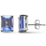 4.11ct G SI 14K White Gold Tanzanite Gemstone Stud Earrings