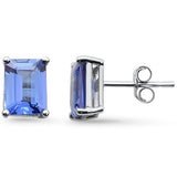 2.60ct G SI 14K White Gold Tanzanite Gemstone Stud Earrings